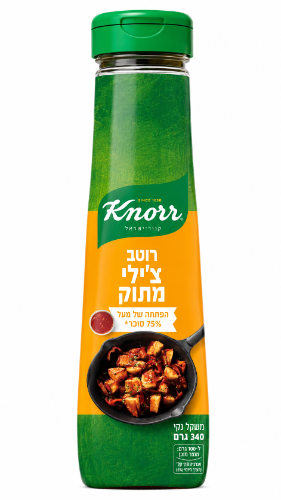 רוטב צ'ילי מתוק מופחת סוכר ללא גלוטן 340 מ"ל - קנור