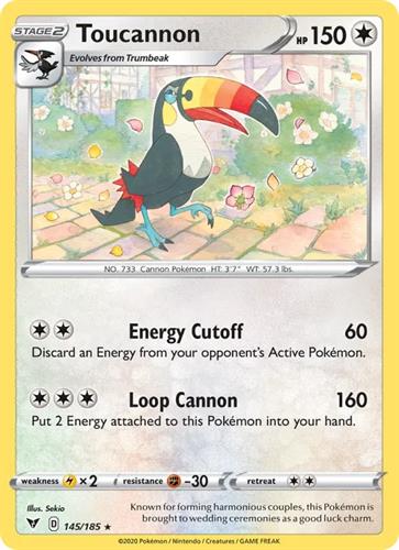 קלף בודד single פוקימון - toucannon - Vivid Voltage - 145/185