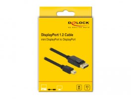 כבל מסך Delock Mini DisplayPort 1.2 to DisplayPort 1.2 Cable 4K 60 Hz 2 m