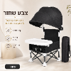 שחור - כיסא אוכל מתקפל לתינוק עם מגש וגגון