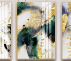 סט שלושה הדפסי אמנות מופשטת על קנבס  "פיצוץ היקום" | תמונות לבית | סט תמונות מיוחדות