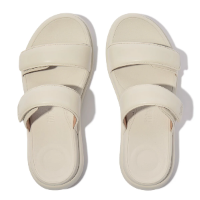 Fit Flop F-Mode Go Adjustable Flatform Two-Bar Slides Paris Beige כפכפי נשים פיט פלופ בג'