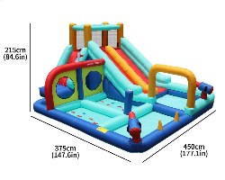 מתקן קפיצה מתנפח עם 2 מגלשות דגם ED10701
