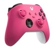 בקר משחק אלחוטי Microsoft Xbox Xser Deep Pink – מבט קדמי-צדדי על בקר ורוד, כפתורים וג'ויסטיקים