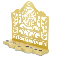 חנוכיית אלומיניום כסוף נגזרת הנרות הללו