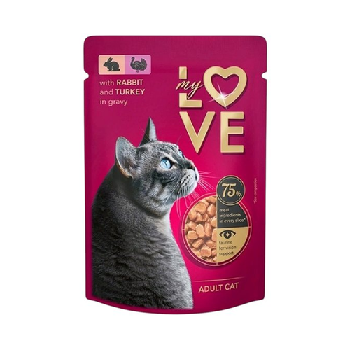 My Love חתולים - פאוץ' ארנב והודו ברוטב 85 גר'