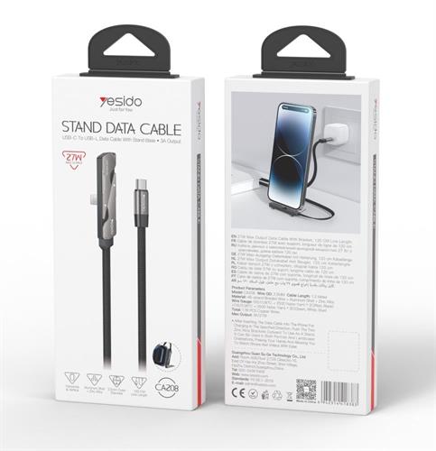 כבל USB-C ל־Lightning עם מעמד מתקפל מובנה - Yesido CA208