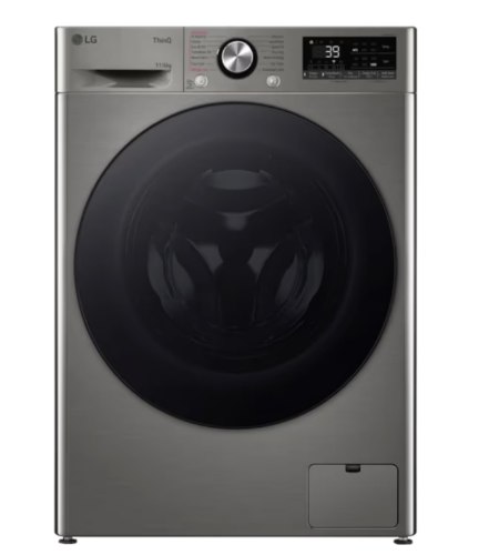 מכונת כביסה פתח חזית 11 ק"ג משולבת מייבש 6 ק"ג LG WD11614GBB במהירות 1400 סל"ד - צבע כסוף דלת שחורה