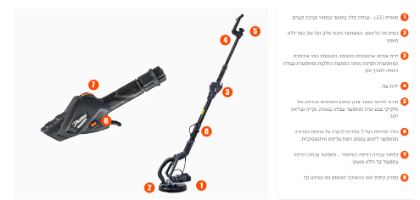 מלטשת קירות "9 750W מתקפלת במזוודה