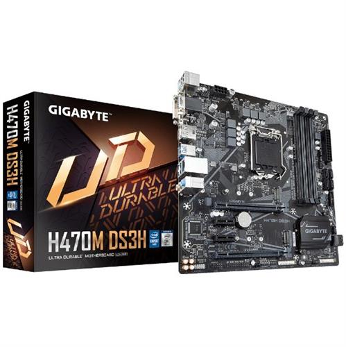 לוח משופץ Gigabyte H470M DS3H Micro-Atx VGA DVI HDMI DP