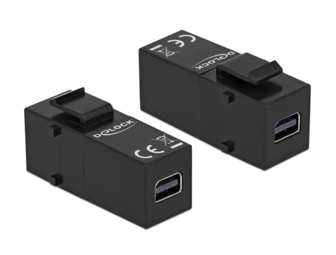 תקע קונקטור שחור Delock Keystone Module Mini DisplayPort 1.2 To Mini DisplayPort 1.2