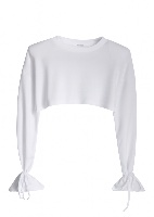 White Shoulder Pads Crop
