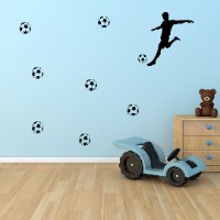 מדבקות קיר  כדורגל- עם תוספת שם הילד
