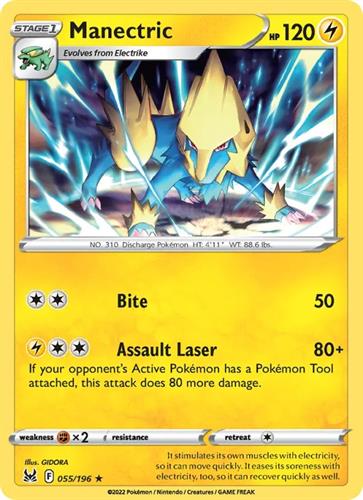 קלף בודד single פוקימון - manectric - Lost Origin - 055/196