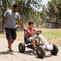 מכונית באגי קארטינג פדלים לילדים בצבע לבן CARTIN1 מבית קפיץ קפוץ