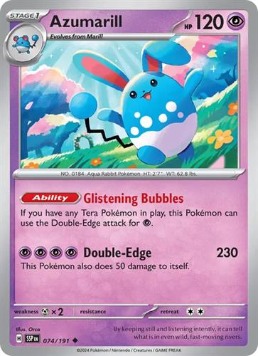 קלף בודד single פוקימון - azumarill - Surging Sparks - 074/191