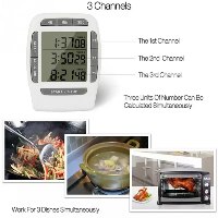 טיימר דיגיטלי למטבח עם 3 טיימרים מסך ספרות גדולות עד 100 שעות