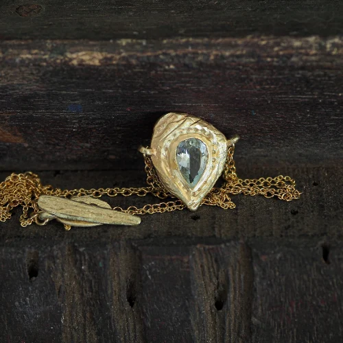 Aquamarine Teardrop Pendant Necklace