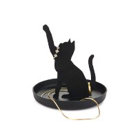 ארגונית מתכת לטבעות ותכשיטים חתול Feline - מארז לא מושלם