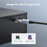 כבל מדפסת UGREEN USB B to USB C 2M Printer Cable, DJ Controller