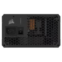 ספק כוח Corsair RM850e RMe Series Fully Modular 850W – מבט אחורי על יחידת ספק הכוח השחורה עם שקע חשמל