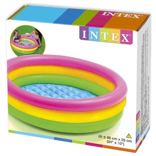 אינטקס -בריכת פעילות מתנפחת לפעוטות, בעיצוב של גלידה בשלושה צבעים דגם  58924 קוטר 86ס”מ-IINTEX