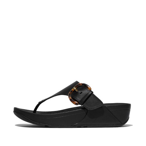 כפכף לולו שחור עם אבזם פיטפלופ FITFLOP