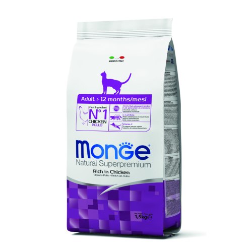 מונג' לחתול בוגר עוף 1.5 ק"ג - MONGE ADULT CAT CHICKEN 1.5 KG