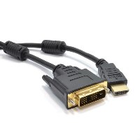 כבל מסך מסוכך DVI 18+1 זכר לחיבור HDMI זכר באורך 5 מטר