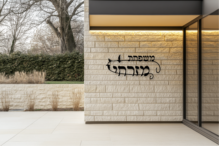 שלט שם משפחה בעיצוב אישי דגם מזרח