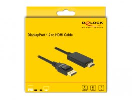 כבל מסך Delock DisplayPort 1.2 to HDMI Cable 4K 30 Hz 3 m