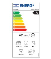 מכונת כביסה פתח חזית 8 ק"ג Samsung WW80CGC045AE AI Eco Bubble במהירות 1400 סל"ד