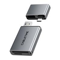 CABLETIME 3-IN-1 USB-A+C to SD - MicroSD 312Mb/s 4.0 Card Reader