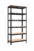 כוננית מתכת מחוזק 6 מדפים צבע שחור ARPO