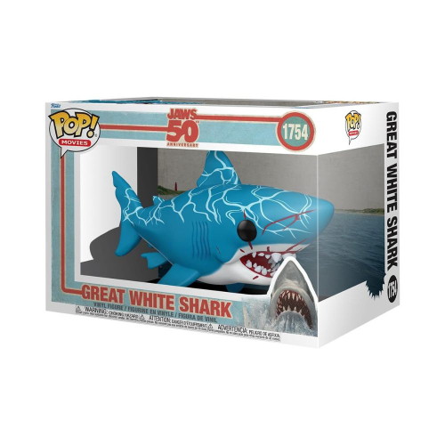 פופ סופר 6 אינץ' מלתעות - בובת כריש לבן - Funko Pop Movies: Jaws Great White Shark (Retro) #1754