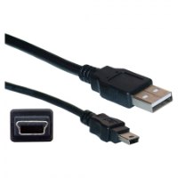 כבל מתאם Mini USB2.0 זכר B לחיבור USB2.0 זכר A באורך 0.2 מטר