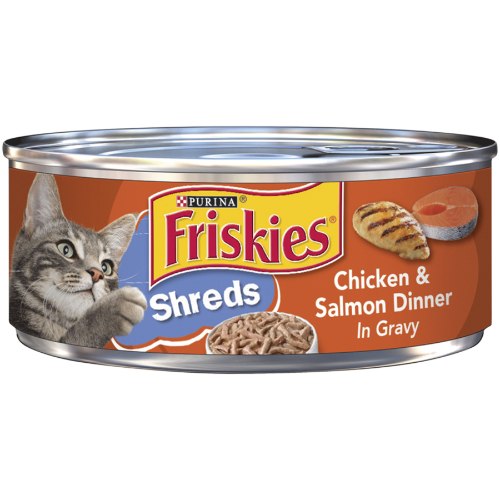 מעדן פריסקיז לחתולים נתחי עוף וסלמון ברוטב 156 גרם - FRISKIES CHICKEN AND SALMON