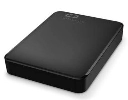כונן קשיח חיצוני Western Digital Elements Portable 6TB – כונן קשיח שחור מלבני מוצג בזווית על רקע לבן