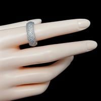 טבעת כסף משובצת 5 שורות אבני זרקון  RG5770 | תכשיטי כסף | טבעות כסף