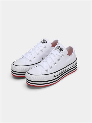 פלטפורמה נשים- לבן/ סוליית לבבות Converse Lift Chuck Ox