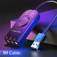 מתאם כרטיס קול USB חיצוני UGREEN עם כבל באורך 1M