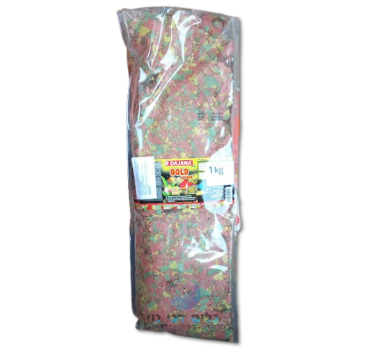 מזון עלים איכותי GOLD FLAKES בשקית גדולה 1 ק"ג דג'נה