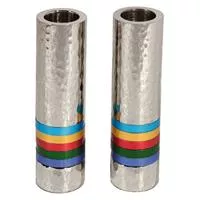 פמוטים דגם גליל עבודת פטיש 5 טבעות