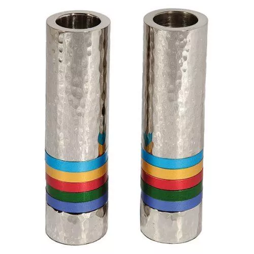 פמוטים דגם גליל עבודת פטיש 5 טבעות