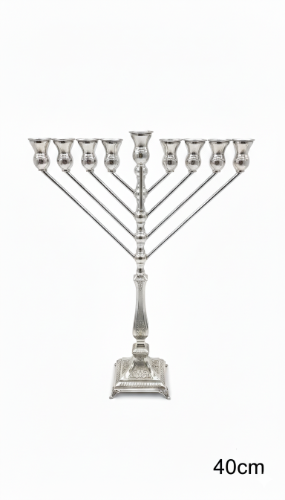חנוכיה חבד מכסף טהור ריקוע   -  40 ס"מ