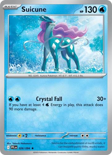 קלף בודד single פוקימון - suicune - Phantasmal Flames - 026/094