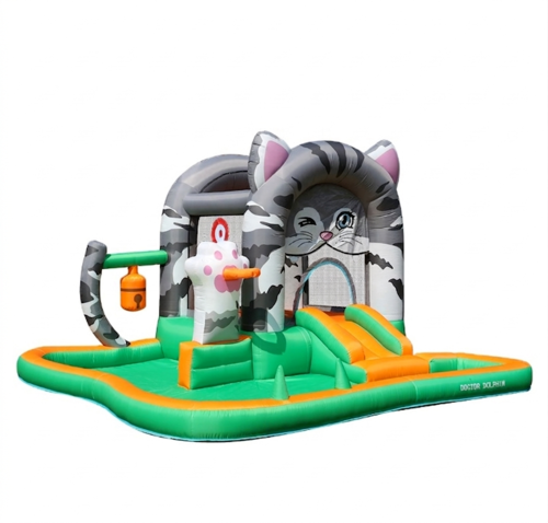 מתקן מתנפח עם מגלשה דגם חתול D72090 מבית Doctor Dolphin