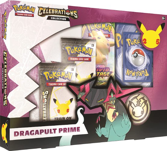 קלפי פוקימון חגיגת 25 שנה מארז Pokémon TCG: Celebrations Collection Box Dragapult Prime