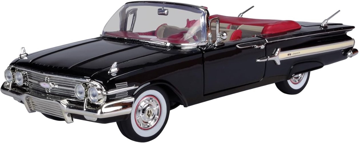 מוטורמקס דגם שברולט אימפלה 1:18 1960 Impala Convertible – דגם אספנות איכותי | Motormax