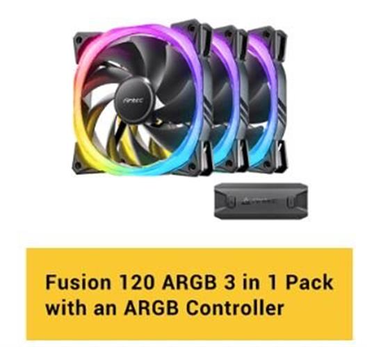 מאוררים למארז Antec Fusion 120mm ARGB 3PACK Fan And Conntroller